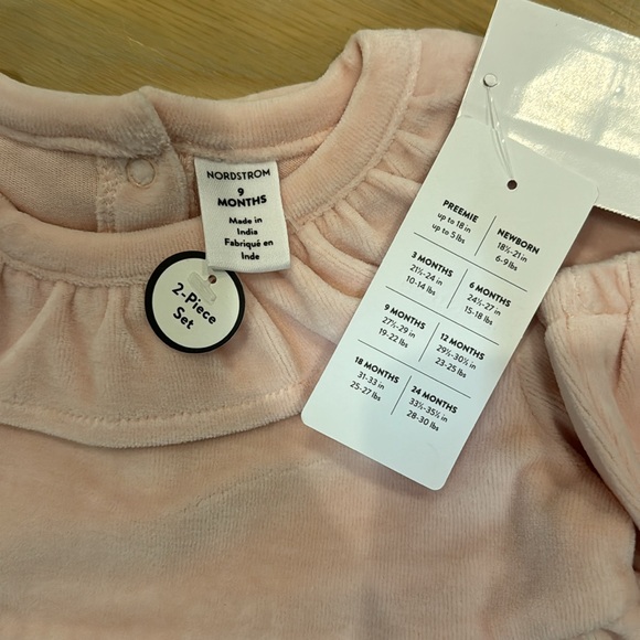 Nordstrom Baby Girl Pink Velour Dress & Bloomer Set NWT - Picture 3 of 5